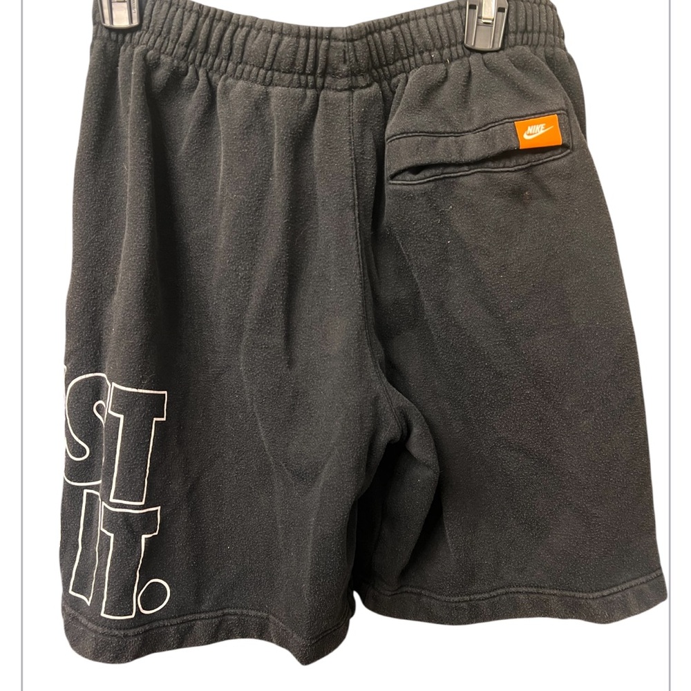 MENS NIKE JUST DO IT SWOOSH COTTON SWEAT SHORTS SIZE MEDIUM BLACK STRETCH - Picture 3 of 6